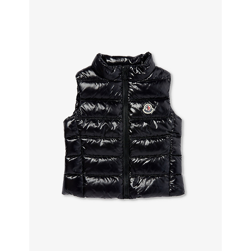 MONCLER MONCLER BOYS BLACK KIDS GHANY QUILTED SHELL-DOWN VEST 4-14 YEARS