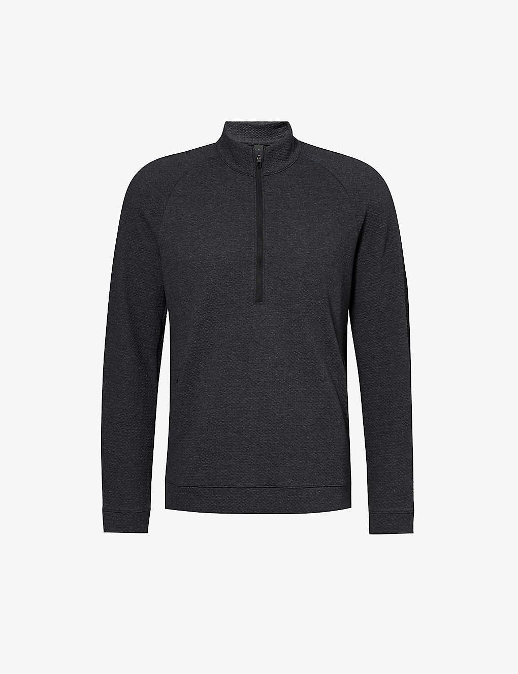 Lululemon Textured Knit Half-zip Sweater In Black