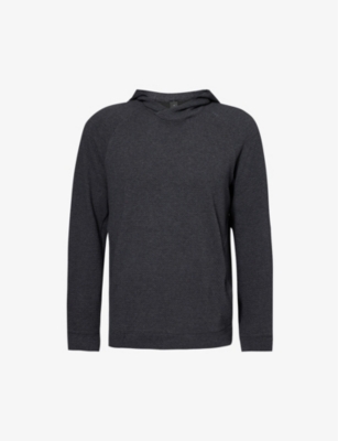 Lululemon Slip-pocket Regular-fit Stretch Cotton-blend Hooded Sweatshirt In Black