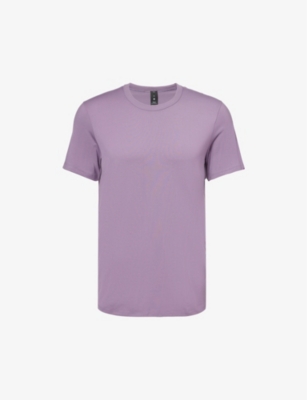 Lululemon Mens Purple Ash Fundamental Rubberised-logo Stretch-woven T-shirt In Purple Ash