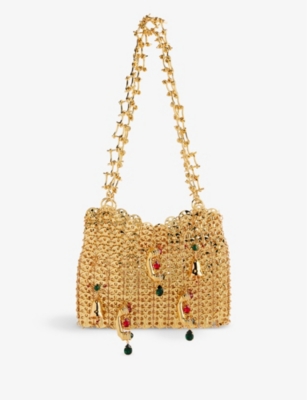 RABANNE: 1969 Dali brass shoulder bag