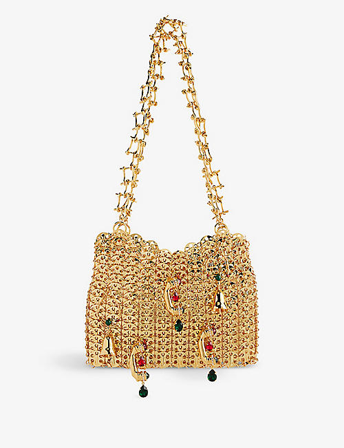 RABANNE: 1969 Dali brass shoulder bag