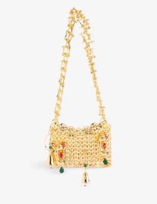 Rabanne Womens Dali Gold 1969 Dali Small Brass Shoulder Bag