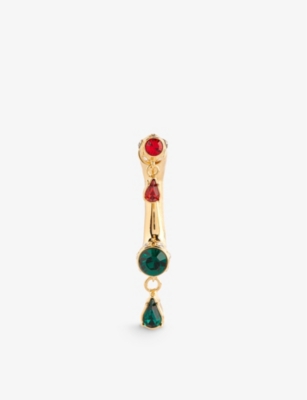 Rabanne Womens Gold Dali Phone-shaped Brass Earring