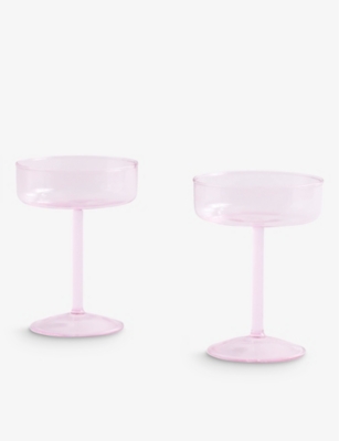 Hay Pink Tint Coupe Glasses Set Of Two