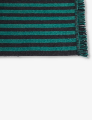 HAY: Stripes And Stripes fringed wool and cotton-blend rug 95cm x 52cm