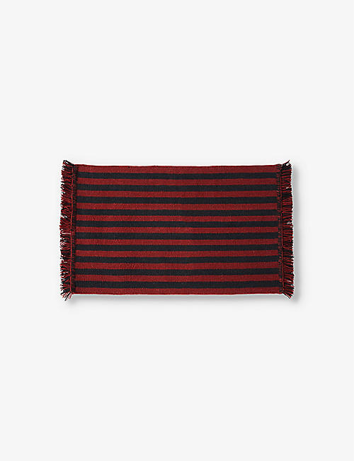 HAY: Vertical stripe wool and cotton-warp rug