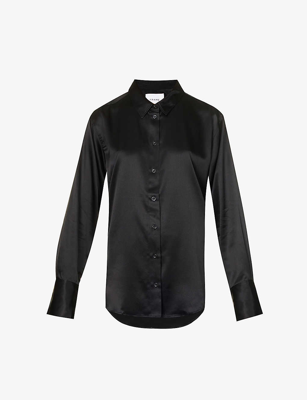 Frame Womens Noir The Standard Regular-fit Stretch-silk Shirt