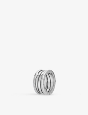 Bvlgari Womens White Gold B.zero1 18ct White-gold And 0.31ct Diamond Ring