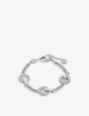BVLGARI: BVLGARI BVLGARI 18ct white-gold and 0.53ct brilliant-cut diamond bracelet