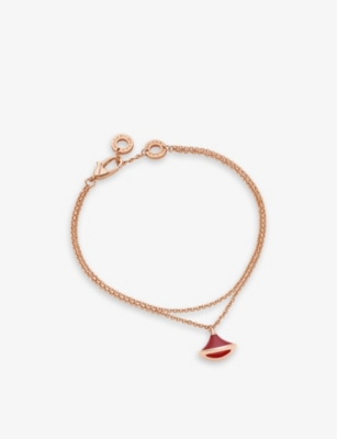 BVLGARI: Divas Dream 18ct rose-gold and carnelian bracelet