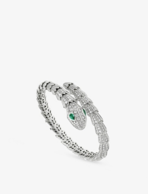 BVLGARI - Serpenti Viper 18ct white-gold bangle bracelet