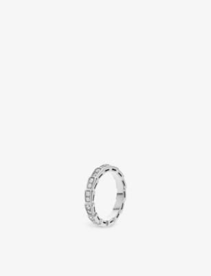 BVLGARI: Serpenti Viper 18ct white-gold and 0.45ct brilliant-cut diamond ring