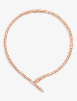 Bvlgari Womens Rose Gold Serpenti Viper 18ct Rose-gold And 5.26ct Diamond Necklace