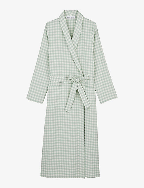 LAURENCE TAVERNIER: Entracte check-print cotton robe