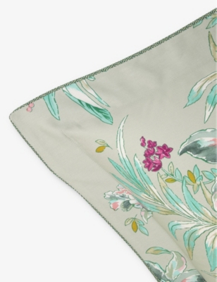Shop Yves Delorme Alcazar Floral-print Organic-cotton Pillowcase In Multi-coloured