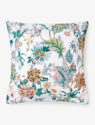 Yves Delorme Multicoloured Golestan Floral-print Organic-cotton Pillowcase