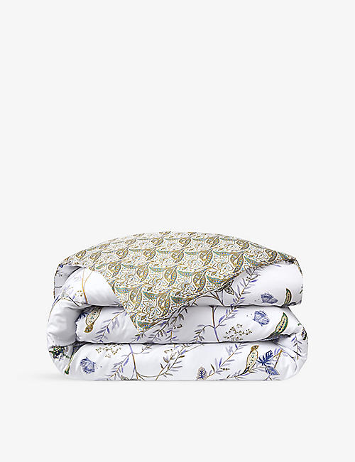 YVES DELORME: Grimani foliage-print organic-cotton duvet cover