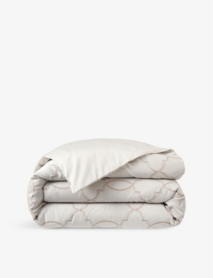 YVES DELORME - Palazzo geometric-print organic-cotton duvet cover ...