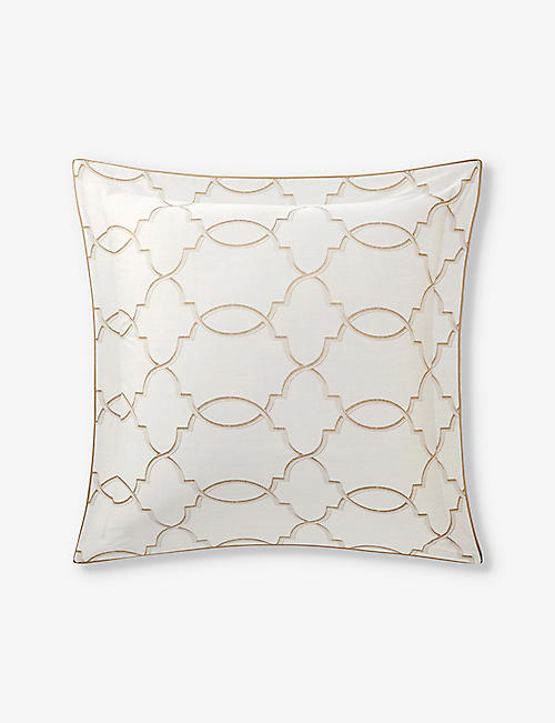 YVES DELORME: Palazzo geometric-print organic-cotton pillowcase