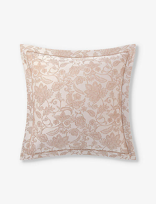 YVES DELORME: Perse floral-print organic-cotton pillowcase