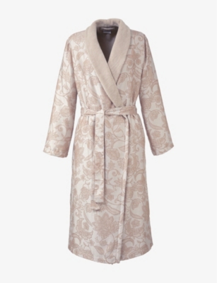 Chanel Pink and White Terry Cloth Robe Jacket, Size 34