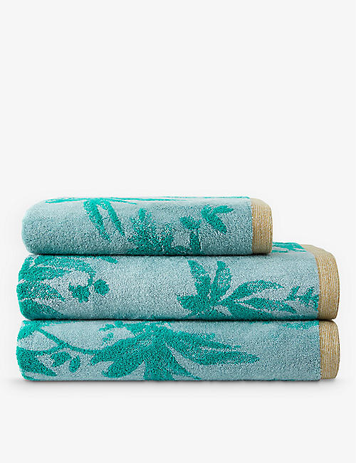 YVES DELORME: Alcazar floral-weave organic cotton-blend towel