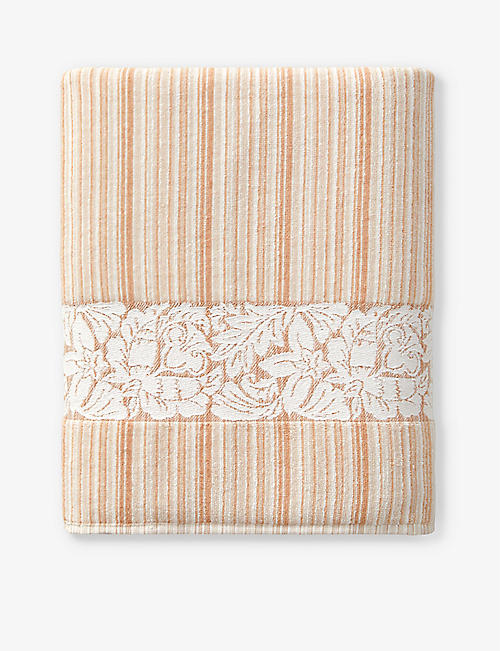 YVES DELORME: Perse floral-print organic-cotton towel