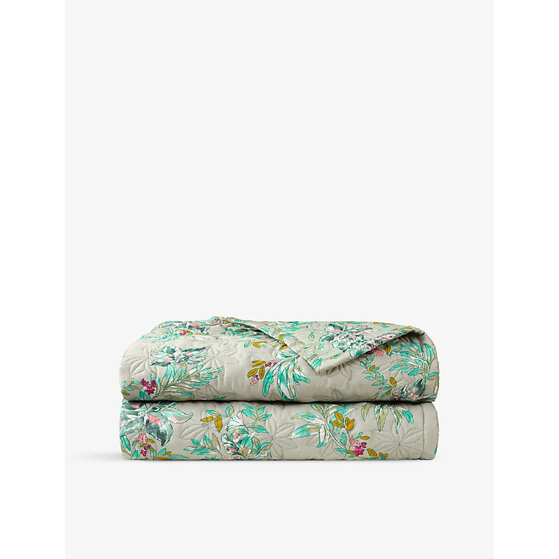 Yves Delorme Multicoloured Alcazar Floral-print Organic-cotton Bedcover