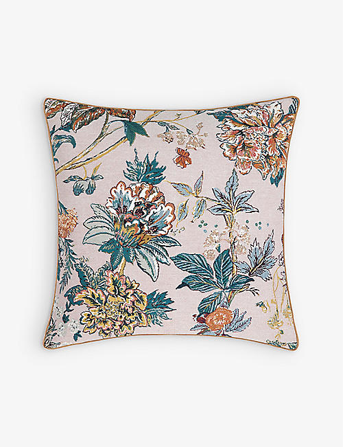 YVES DELORME: Golestan floral-pattern cotton-blend cushion cover 45cm x 45cm
