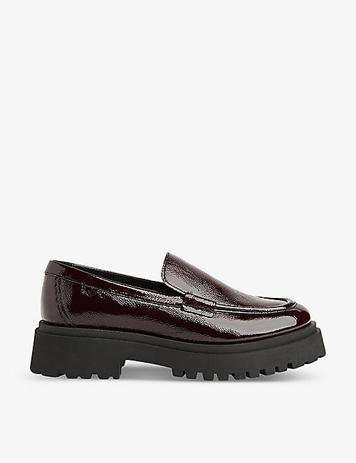 WHISTLES: Aerton platform patent-leather loafers