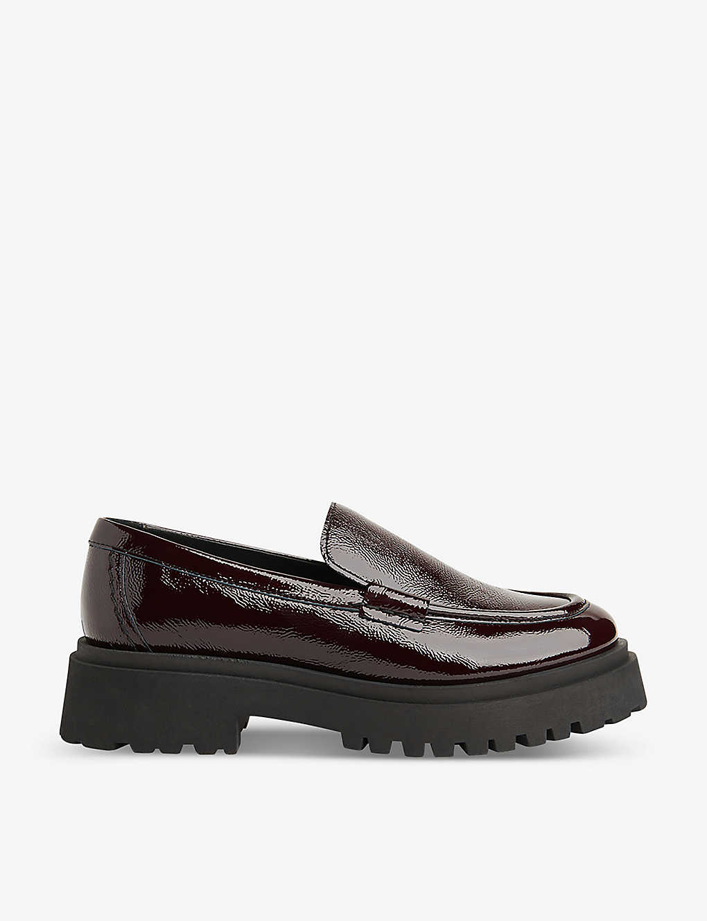 Whistles Aerton Platform Patent-leather Loafers In Purple