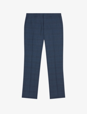 TED BAKER: Adlerst slim-fit check wool trousers