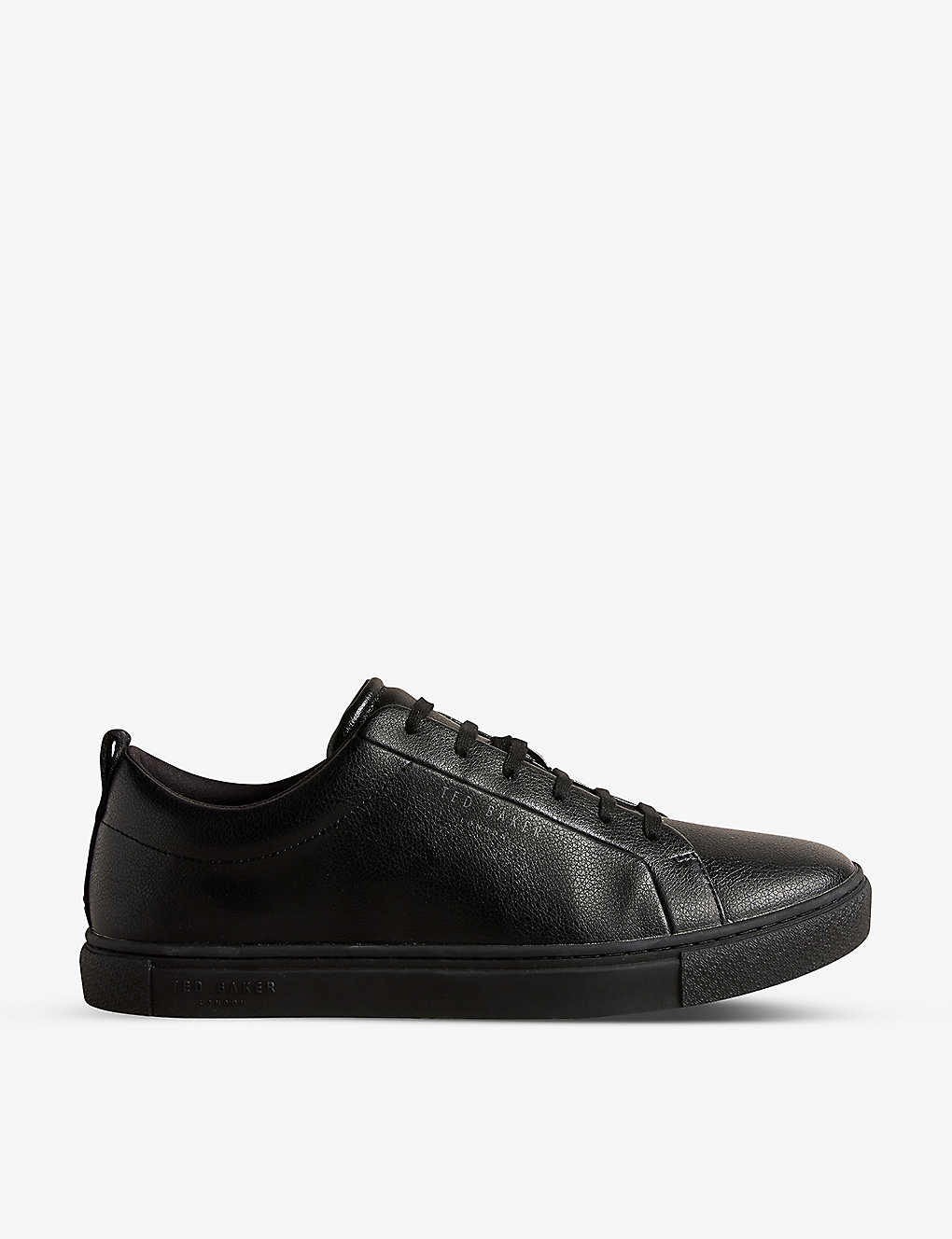 Ted Baker Artioli Logo-embossed Faux-leather Trainers In Black