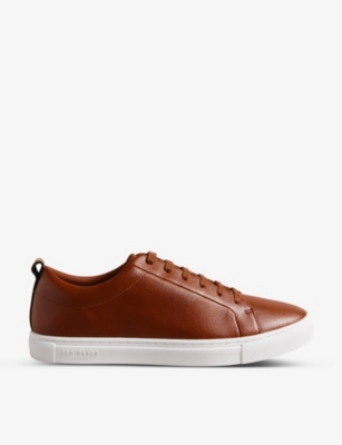 TED BAKER: Artioli logo-embossed faux-leather trainers