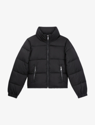 The Kooples Stand Collar Puffer Jacket In Black