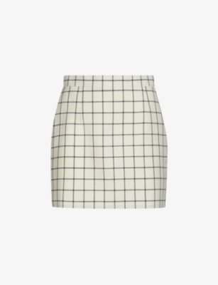 Marni Checked Wool-jacquard Mini Skirt In White
