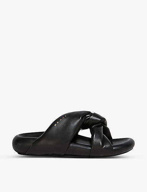 MARNI: Bubble twisted top-strap leather sandals