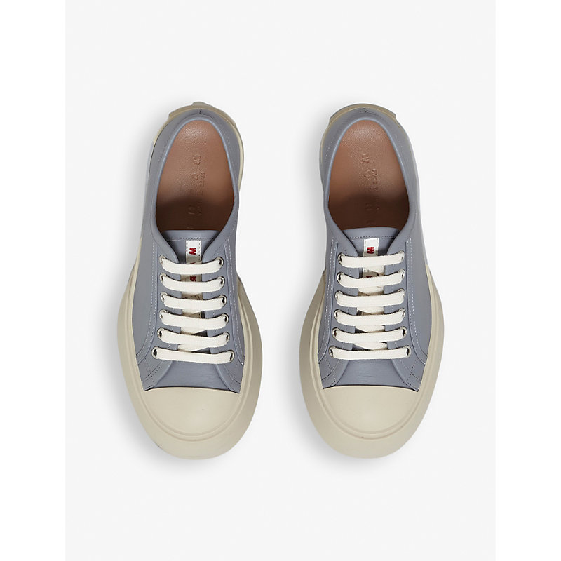 Shop Marni Womens Dolphin Pablo Platform-sole Leather Low-top Trainers