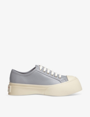 Shop Marni Women's Dolphin Pablo Platform-sole Leather Low-top Trainers