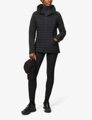 Shop Lululemon Women's Black Pack It Down Funnel-neck Stretch-woven Jacket