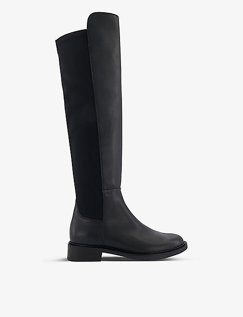 DUNE: Text leather knee-high boots