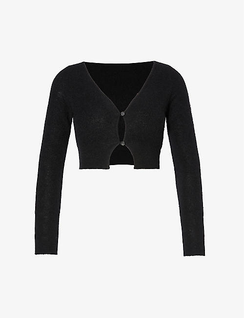 JACQUEMUS: Le Cardigan Alzou cropped mohair wool-blend knitted cardigan