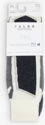 FALKE ERGONOMIC SPORT SYSTEM: SK2 Intermediate contrast-panel wool-blend knee-length socks
