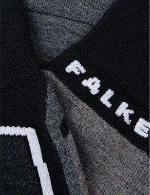 Shop Falke Womens 3010 Black Mix Sk2 Intermediate Contrast-panel Wool-blend Knee-length Socks Eur 37-38/4-5 Uk