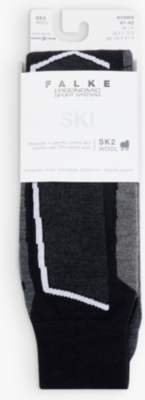 FALKE ERGONOMIC SPORT SYSTEM: SK2 Intermediate contrast-panel wool-blend knee-length socks