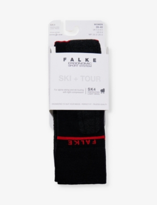 Falke Ergonomic Sport System Womens 3010 Black Mix Sk4 Energising Light Knee-length Wool-blend Socks