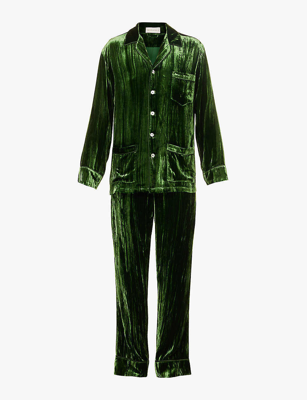 Shop Olivia Von Halle Women's Emerald Yves Regular-fit Rayon And Silk-blend Pyjama Set In Green