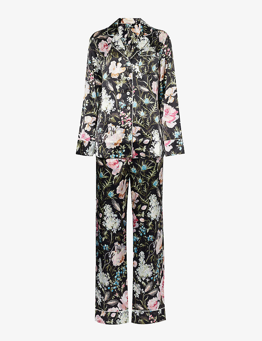 Shop Olivia Von Halle Lila Floral-print Silk Pyjama In Esme