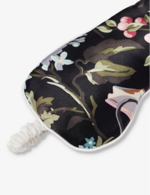 Shop Olivia Von Halle Audrey Floral-print Silk Sleep Mask In Esme